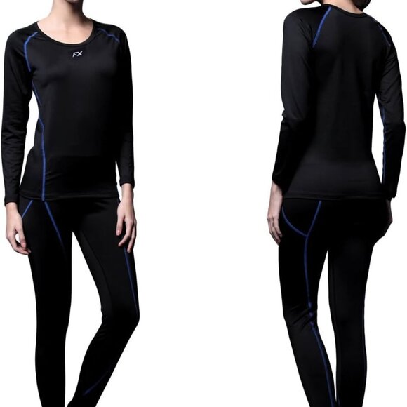 Ultimate Warmth: Women's Fleece Lined Performance Thermal Underwear, Black Small - Picture 1 of 5